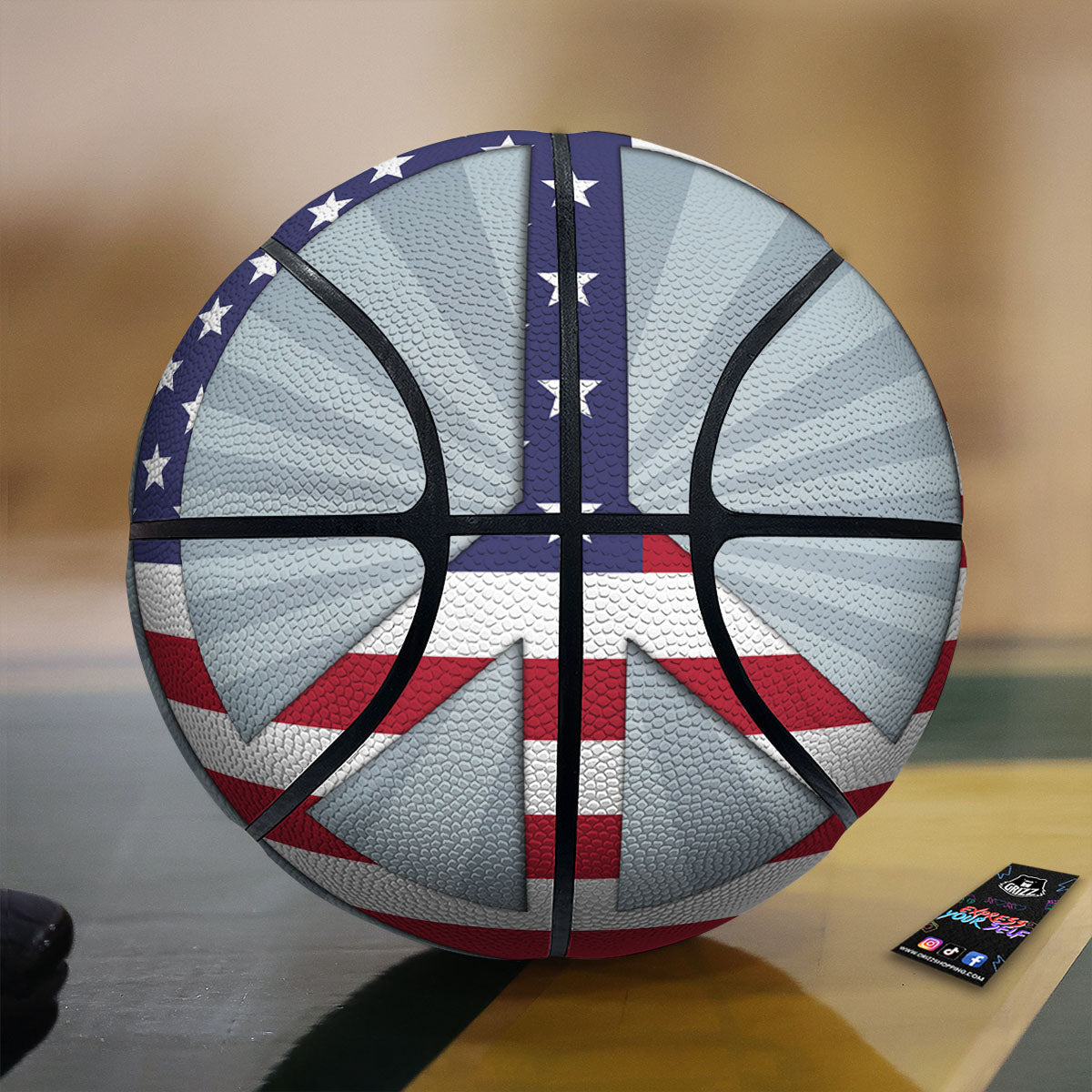 American Peace Flag Print Basketball