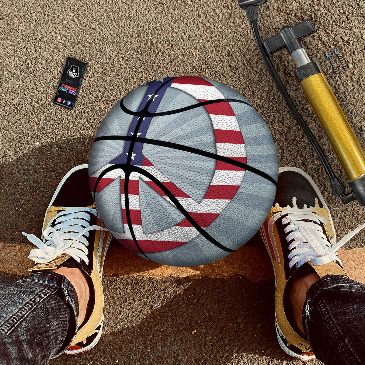 American Peace Flag Print Basketball