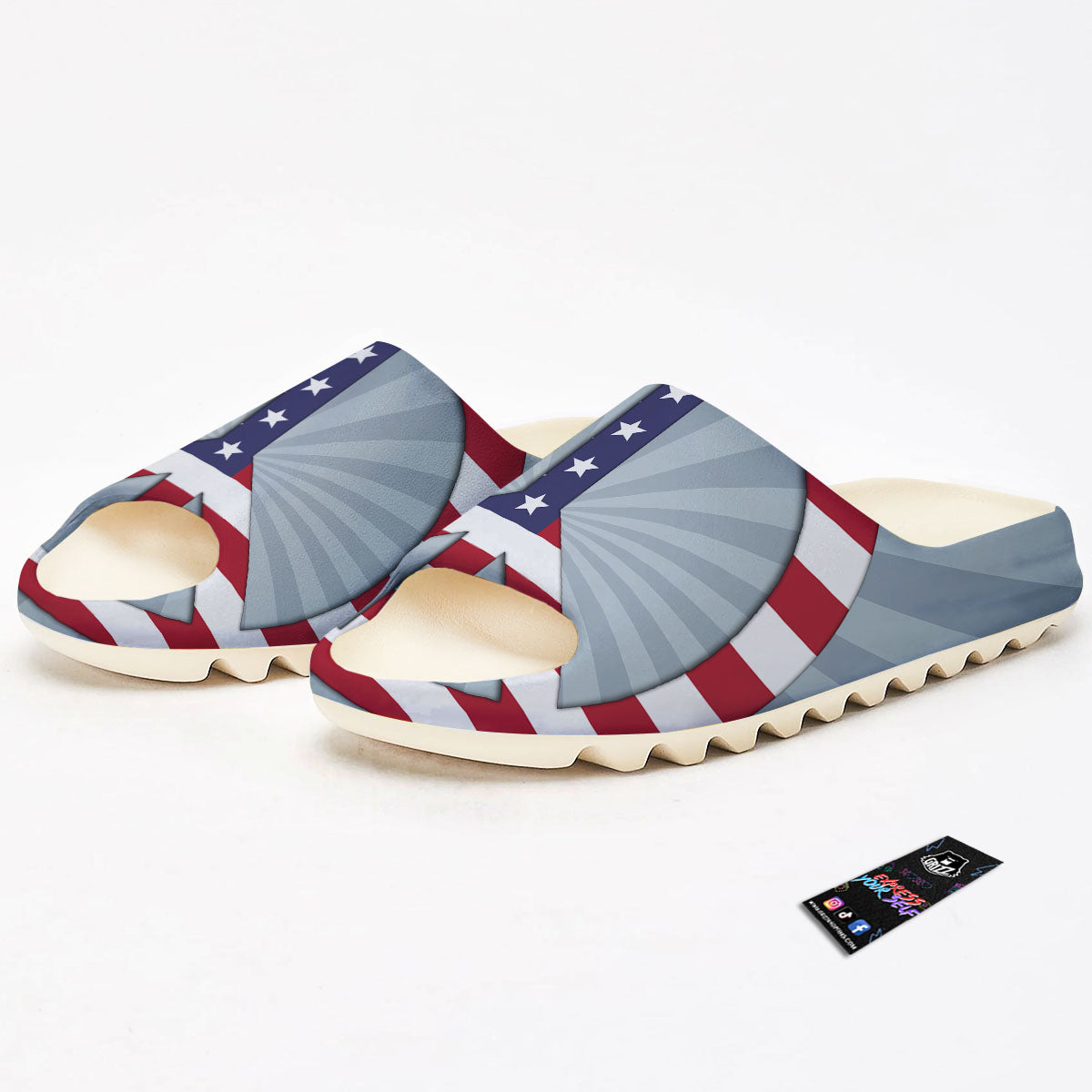 American Peace Flag Print Sandals-grizzshop