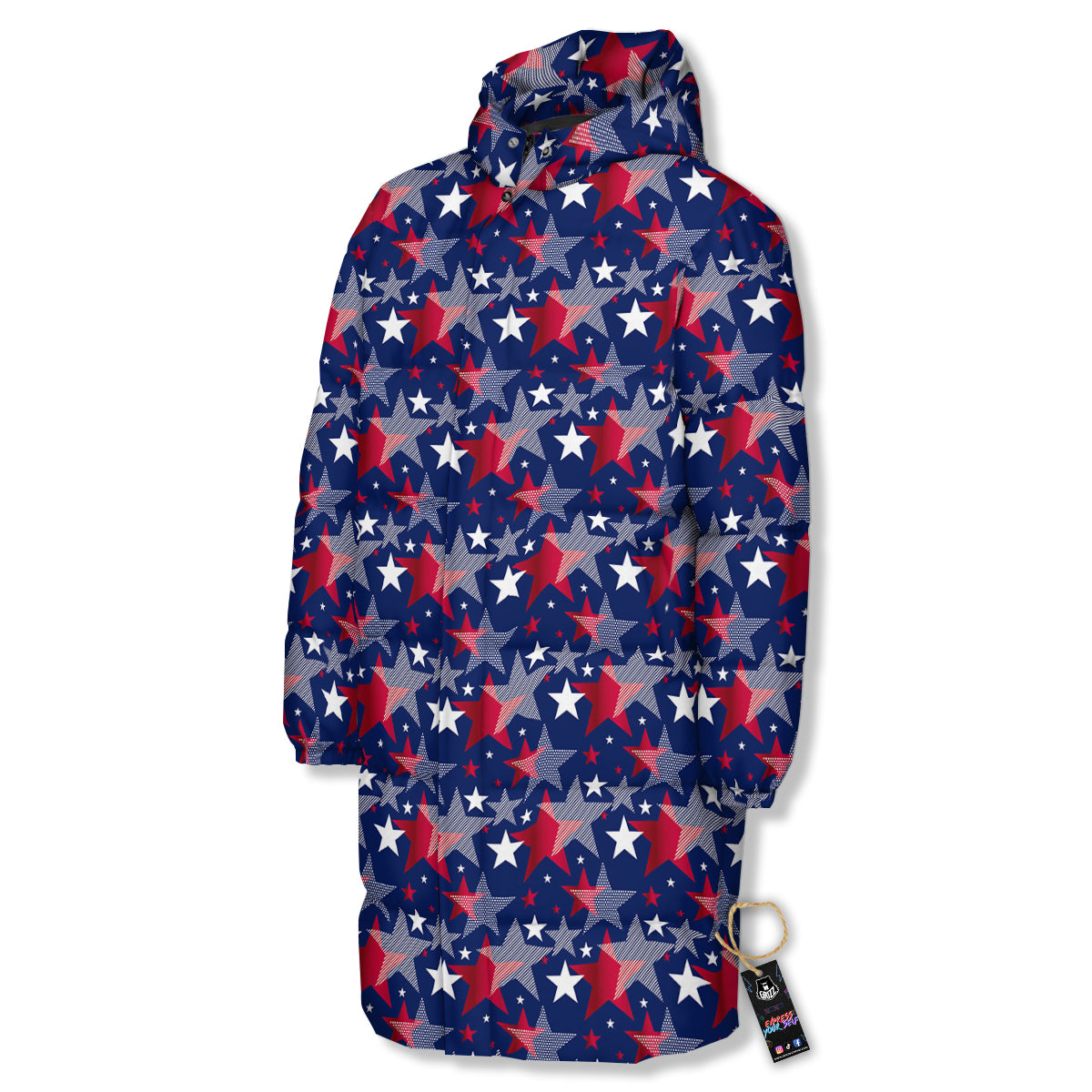 American Star 4th of July Print Pattern Long Down Jacket