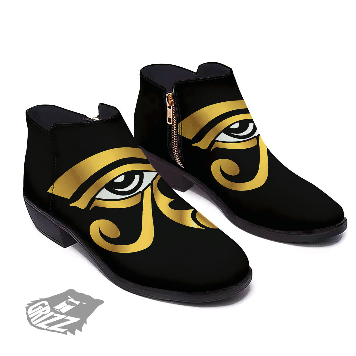 Amulet Eye Of Horus Print Ankle Boots-grizzshop