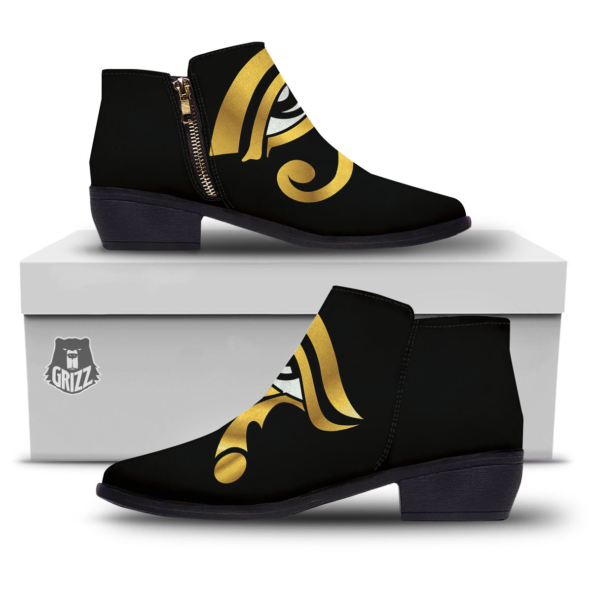 Amulet Eye Of Horus Print Ankle Boots-grizzshop