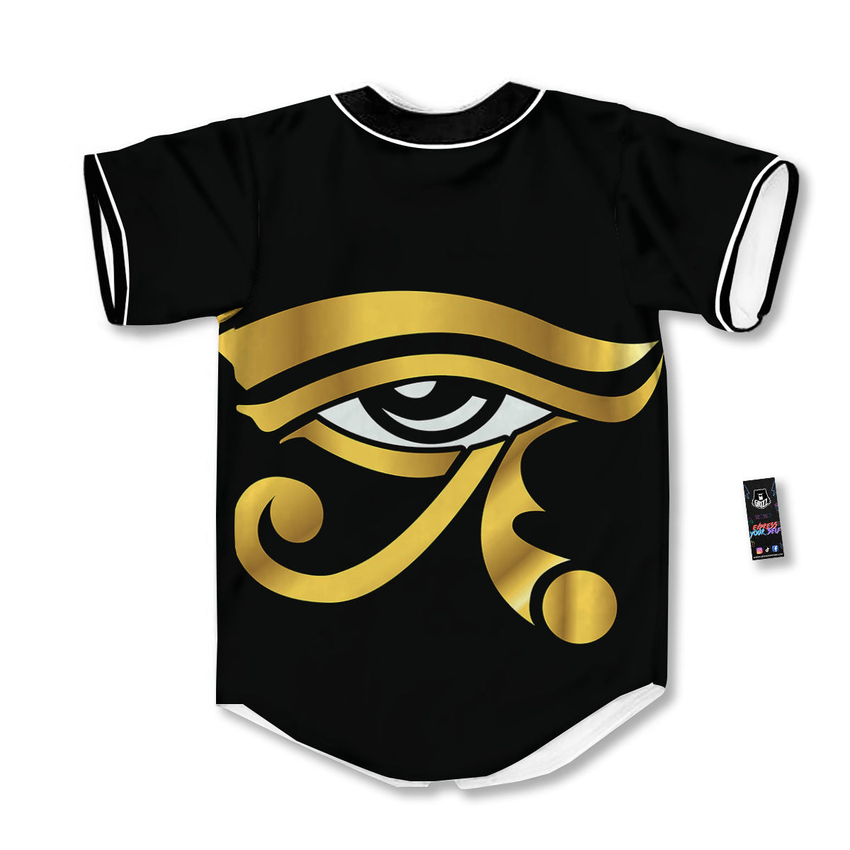 Amulet Eye Of Horus Print Baseball Jersey-grizzshop