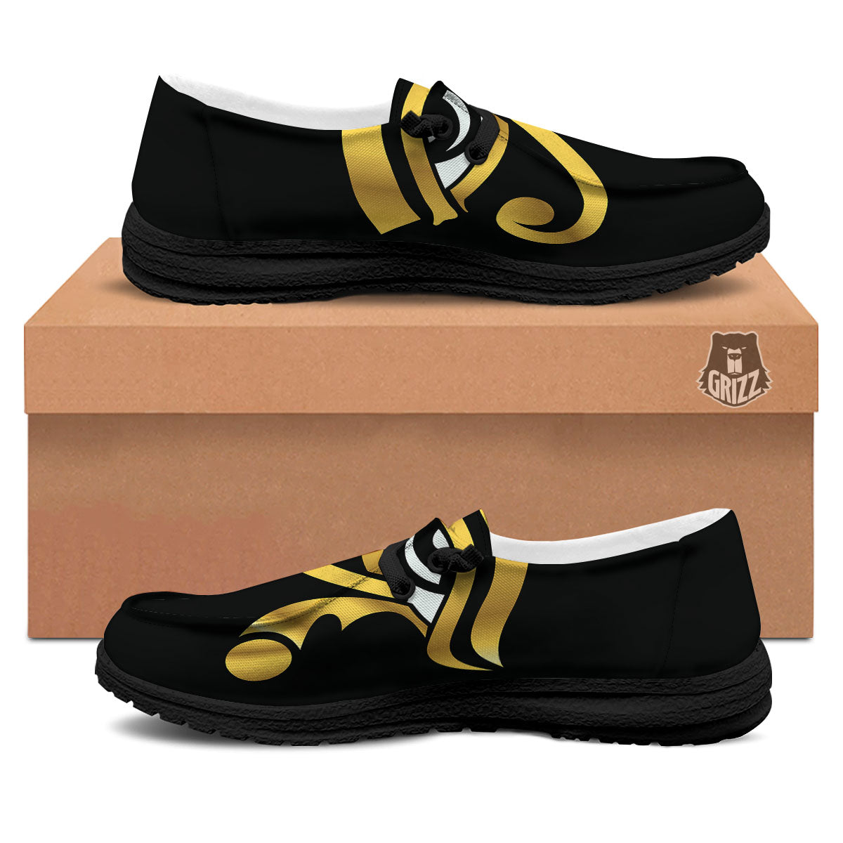 Amulet Eye Of Horus Print Black Loafers-grizzshop