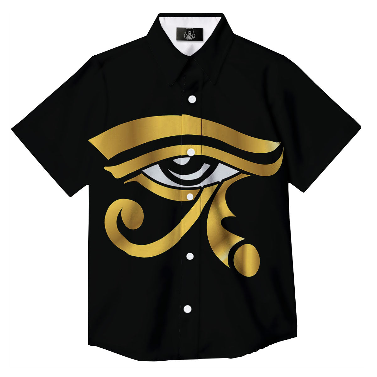 Amulet Eye Of Horus Print Button Up Shirt-grizzshop