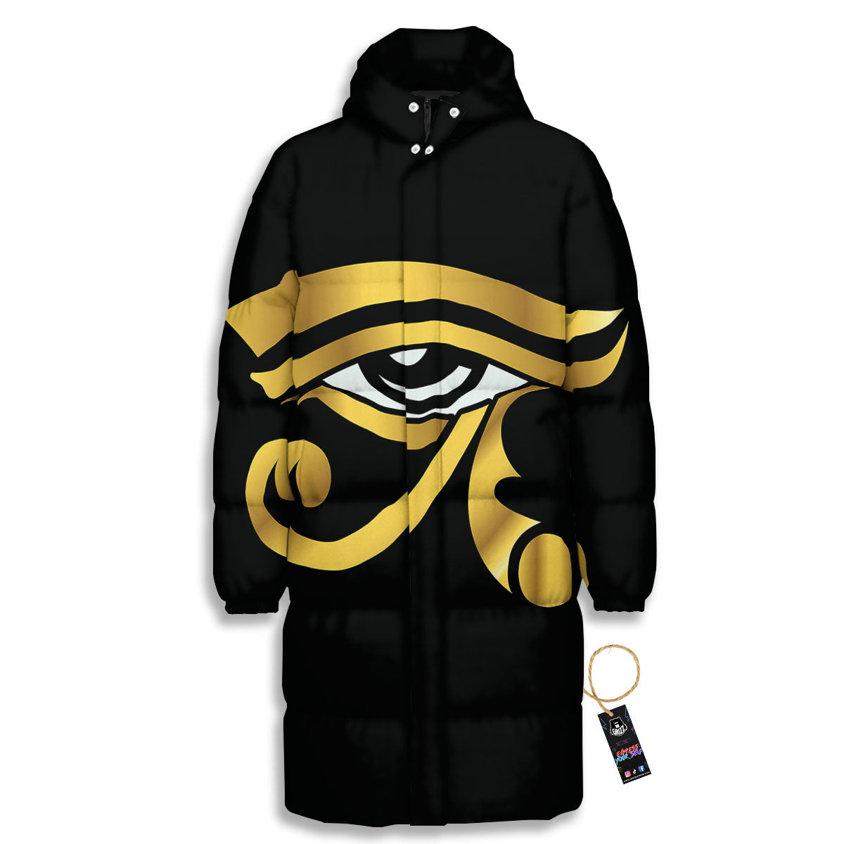 Amulet Eye Of Horus Print Long Down Jacket-grizzshop