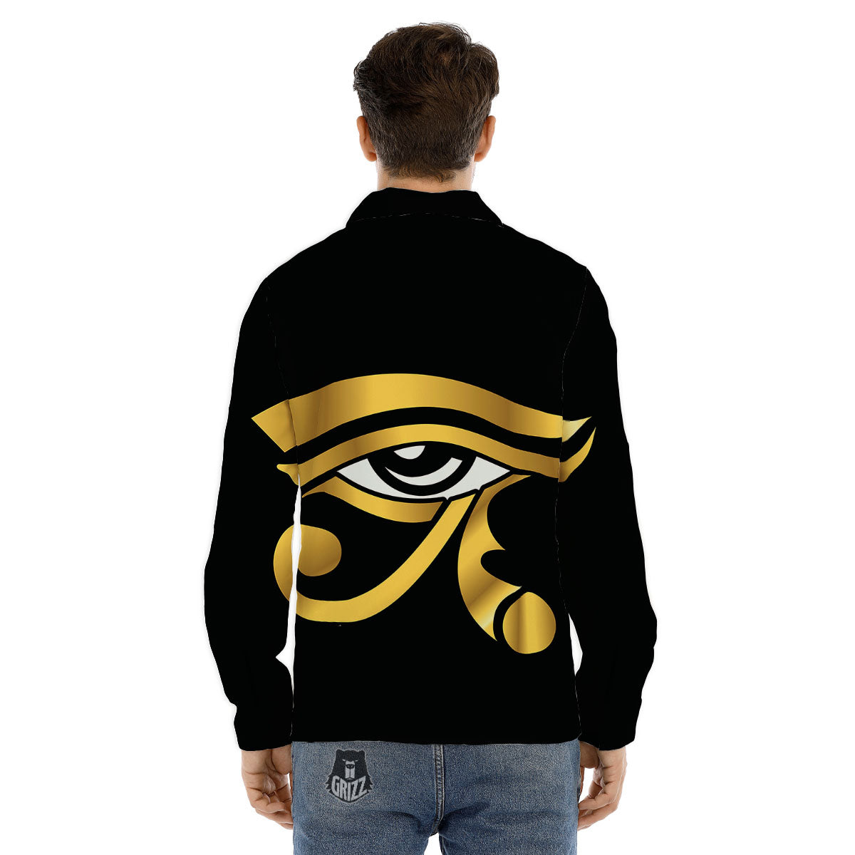 Amulet Eye Of Horus Print Men's Dress Shirts-grizzshop