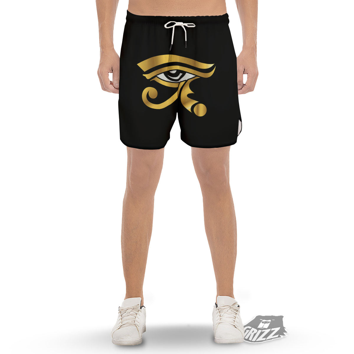 Amulet Eye Of Horus Print Men's Gym Shorts-grizzshop
