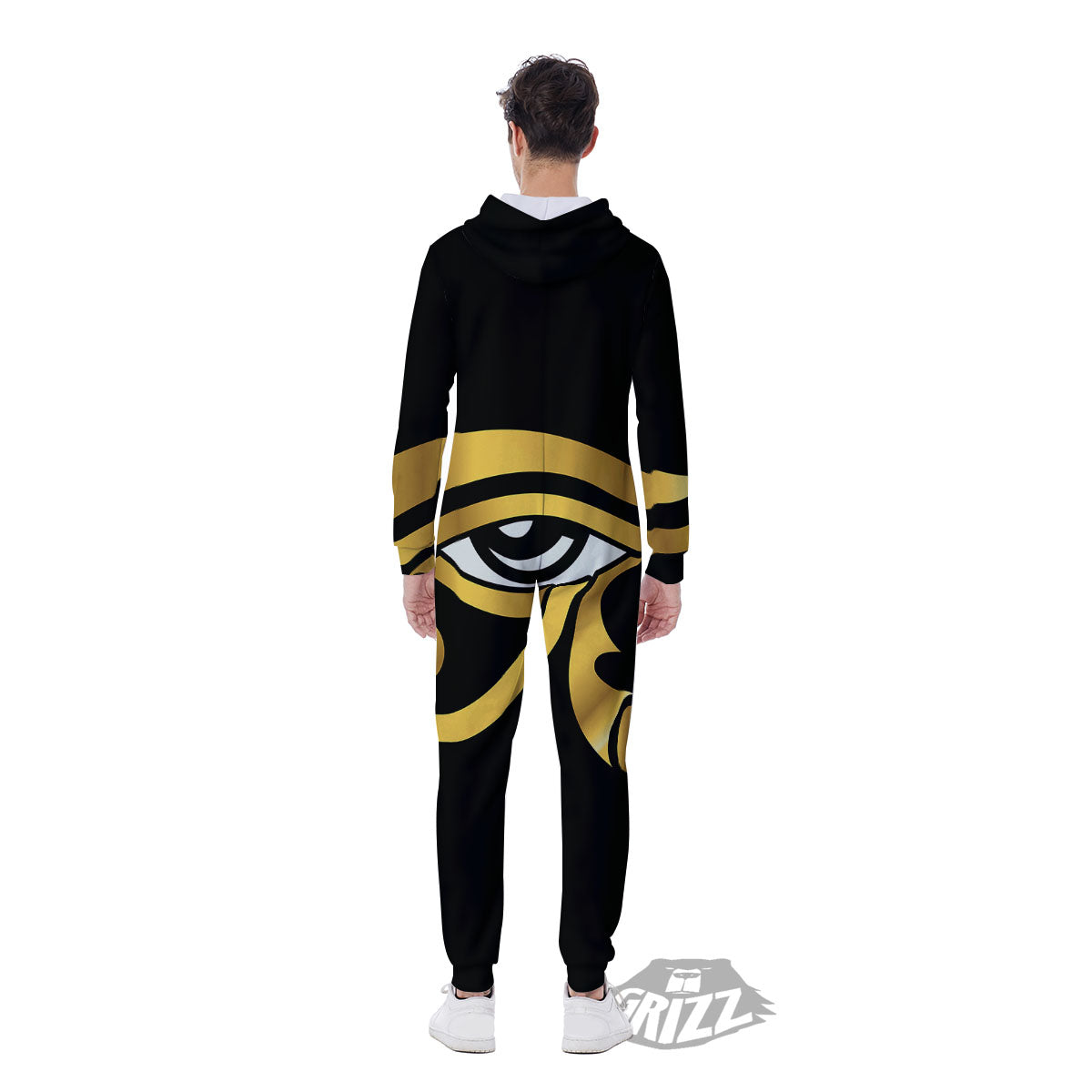 Amulet Eye Of Horus Print Men's Jumpsuit-grizzshop