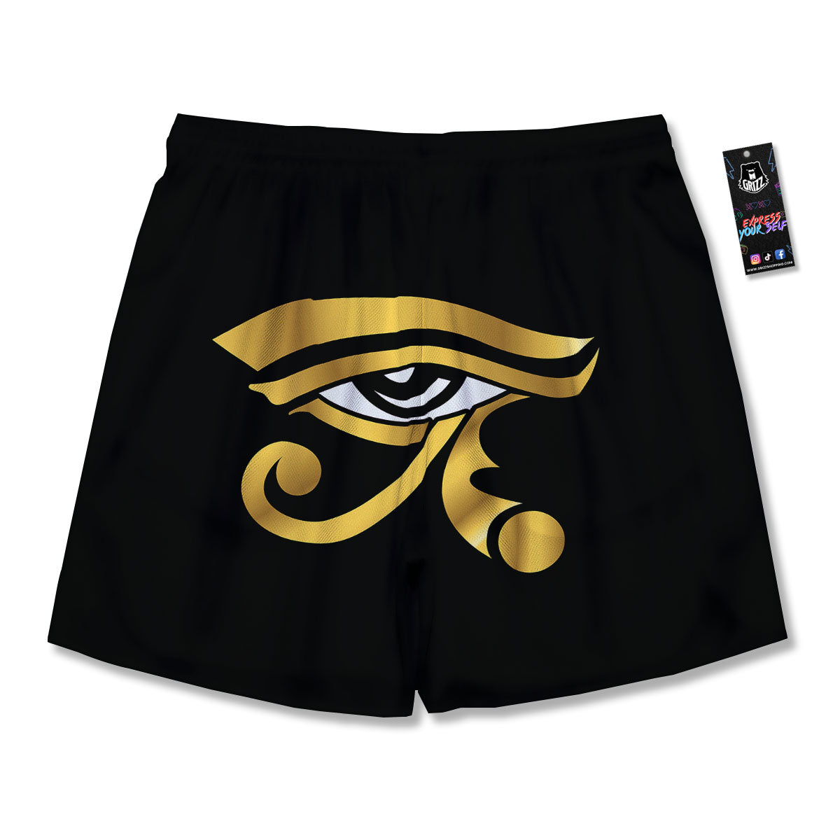 Amulet Eye Of Horus Print Men's Running Shorts-grizzshop