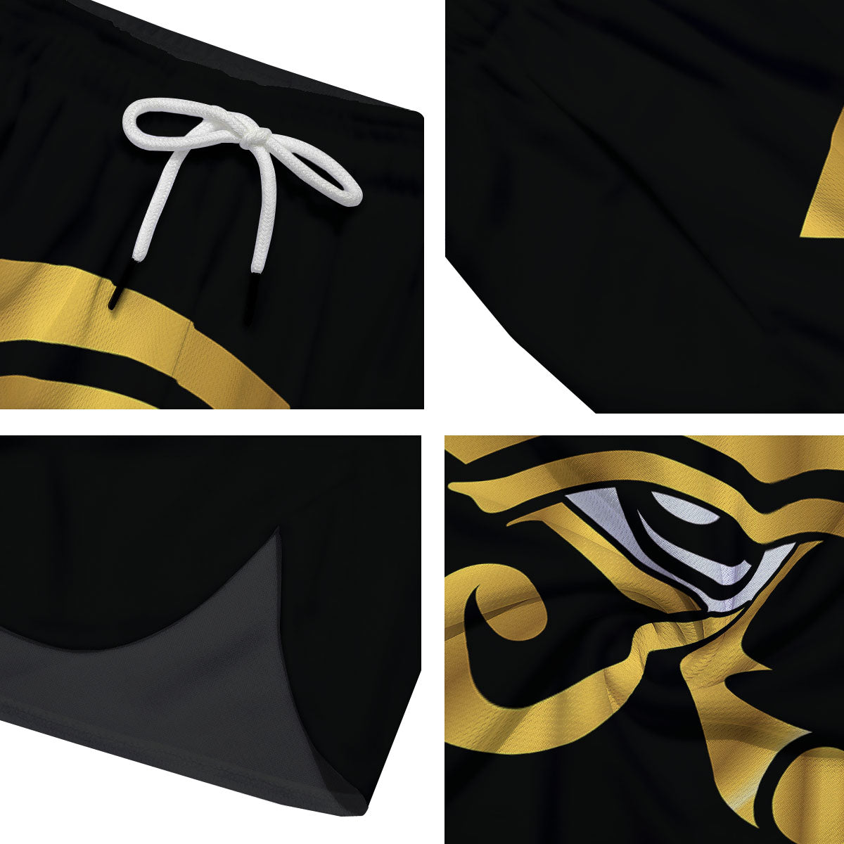 Amulet Eye Of Horus Print Men's Running Shorts-grizzshop