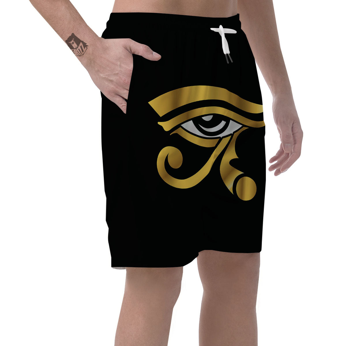 Amulet Eye Of Horus Print Men's Shorts-grizzshop