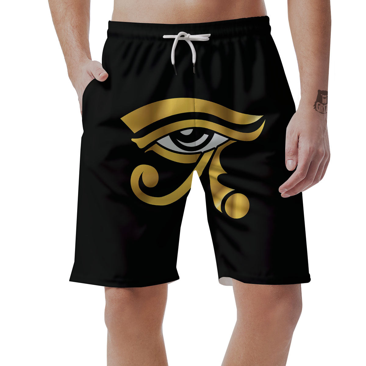 Amulet Eye Of Horus Print Men's Shorts-grizzshop