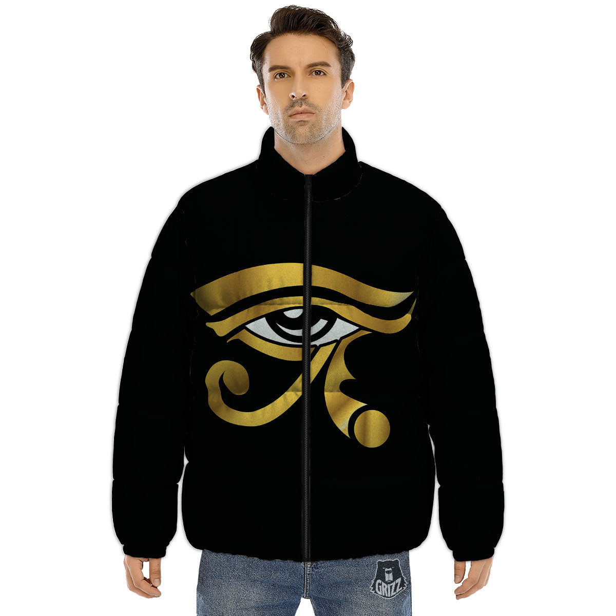 Amulet Eye Of Horus Print Puffer Jacket-grizzshop