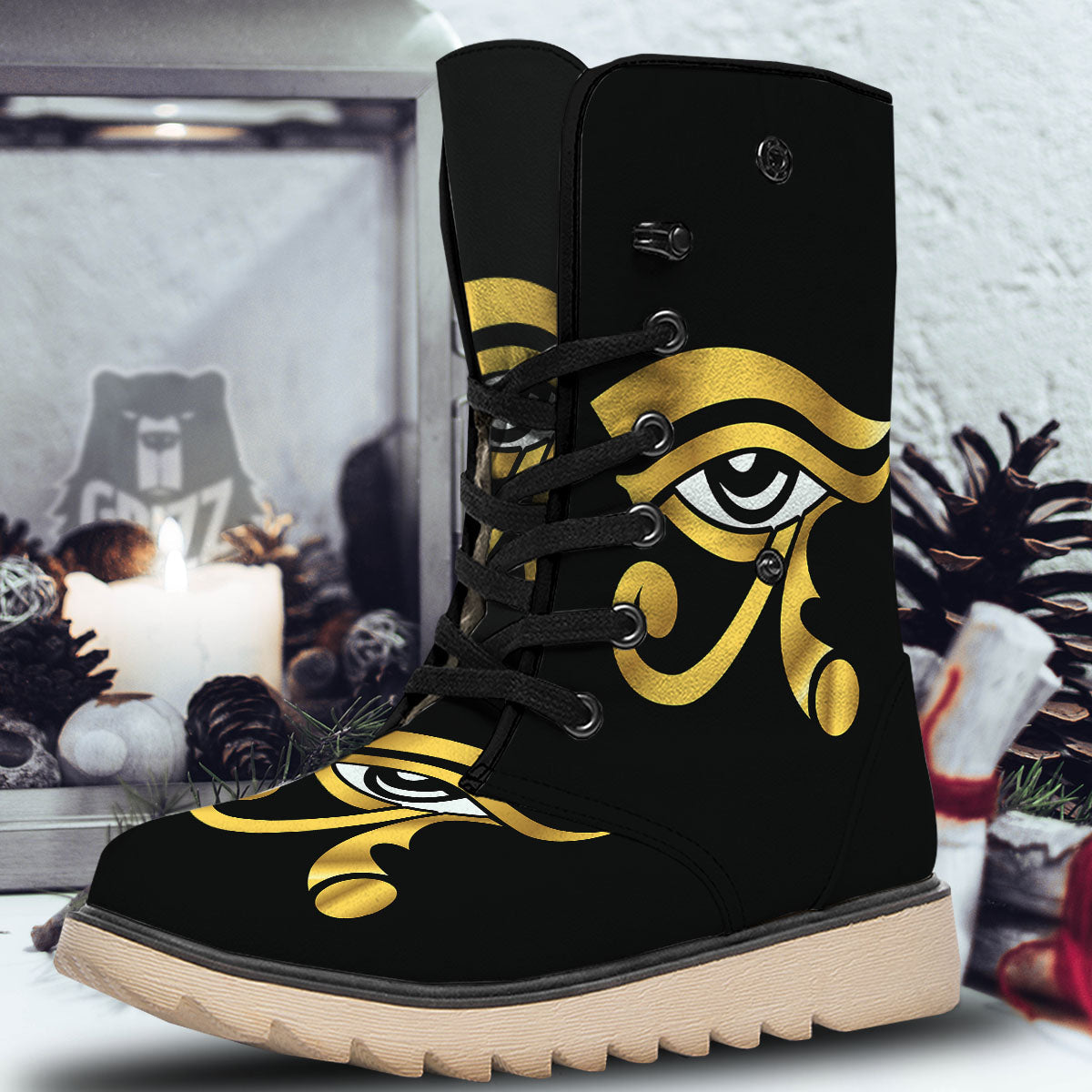 Amulet Eye Of Horus Print Snow Boots-grizzshop