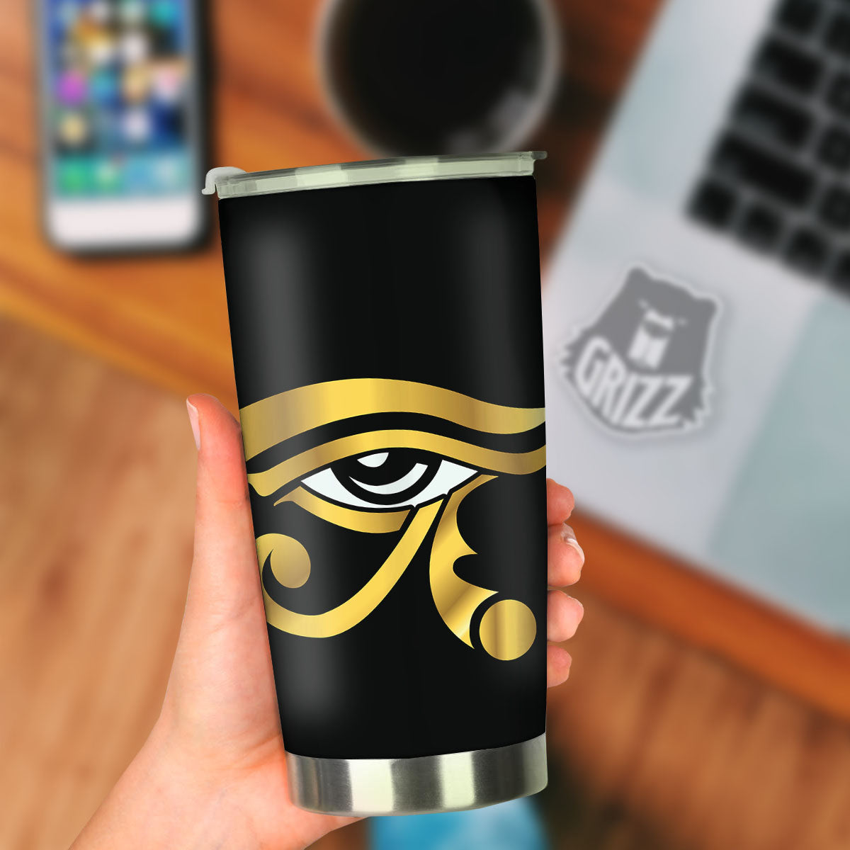 Amulet Eye Of Horus Print Tumbler-grizzshop
