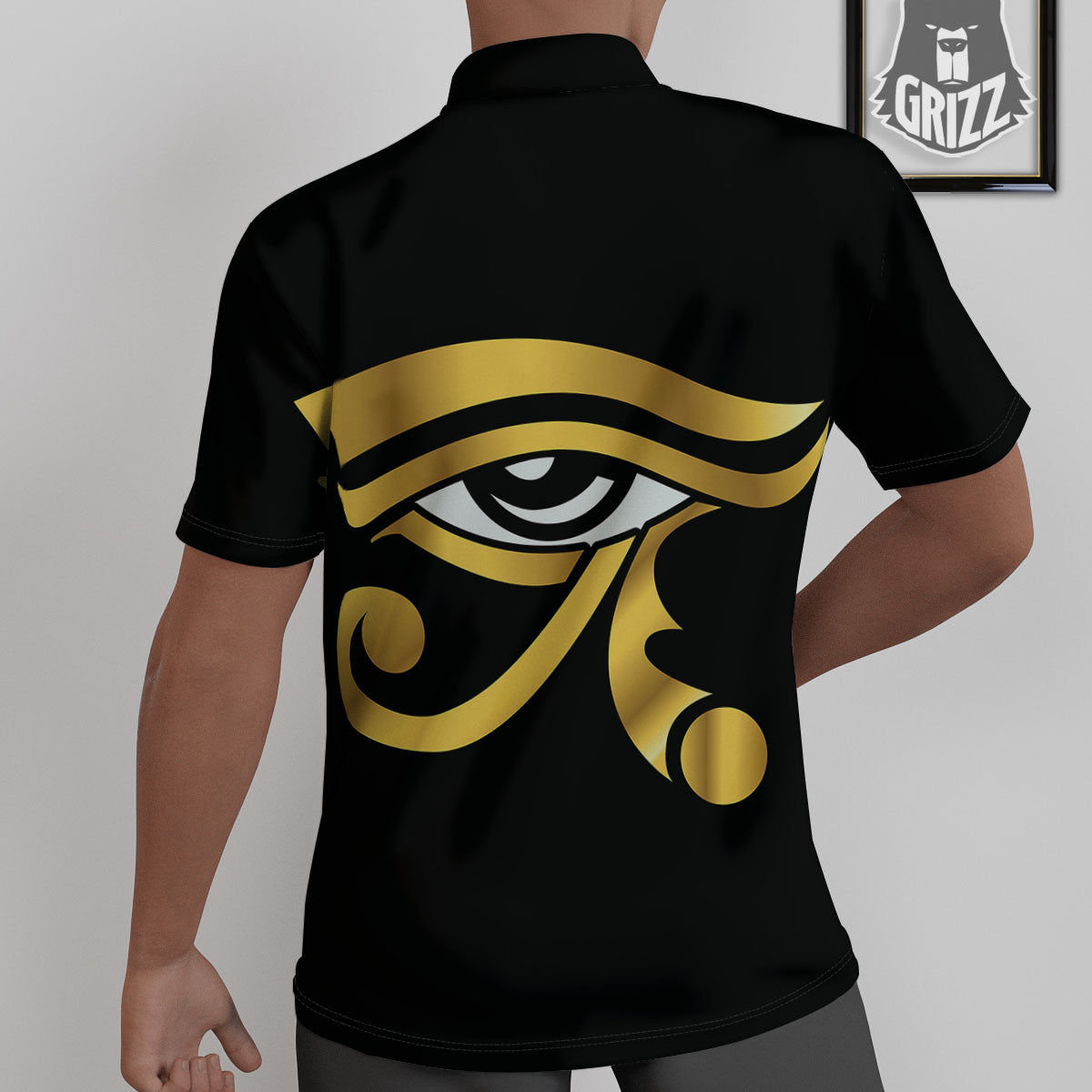 Amulet Eye Of Horus Print Untucked Shirts-grizzshop