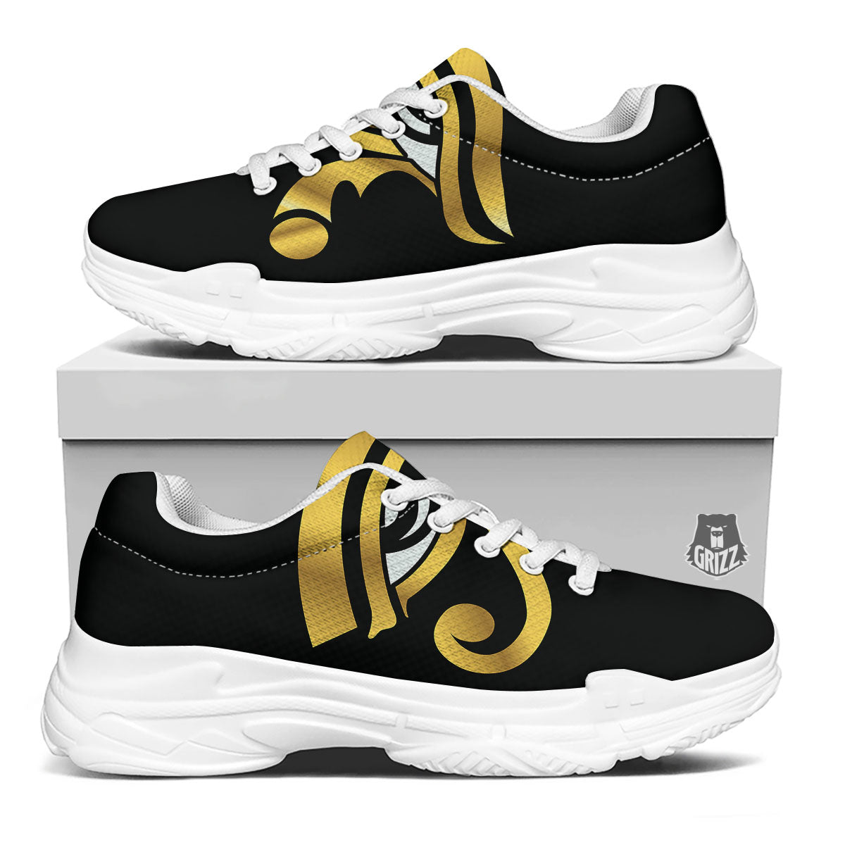Amulet Eye Of Horus Print White Chunky Shoes-grizzshop