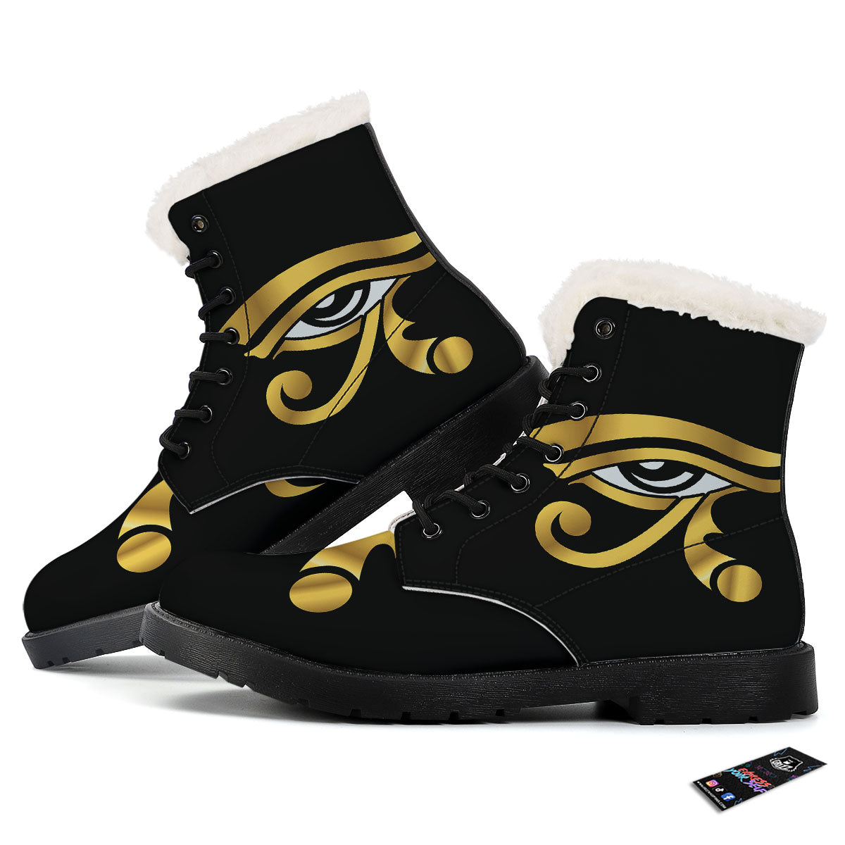 Amulet Eye Of Horus Print Winter Boots-grizzshop