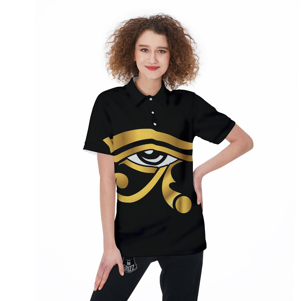 Amulet Eye Of Horus Print Women's Golf Shirts-grizzshop