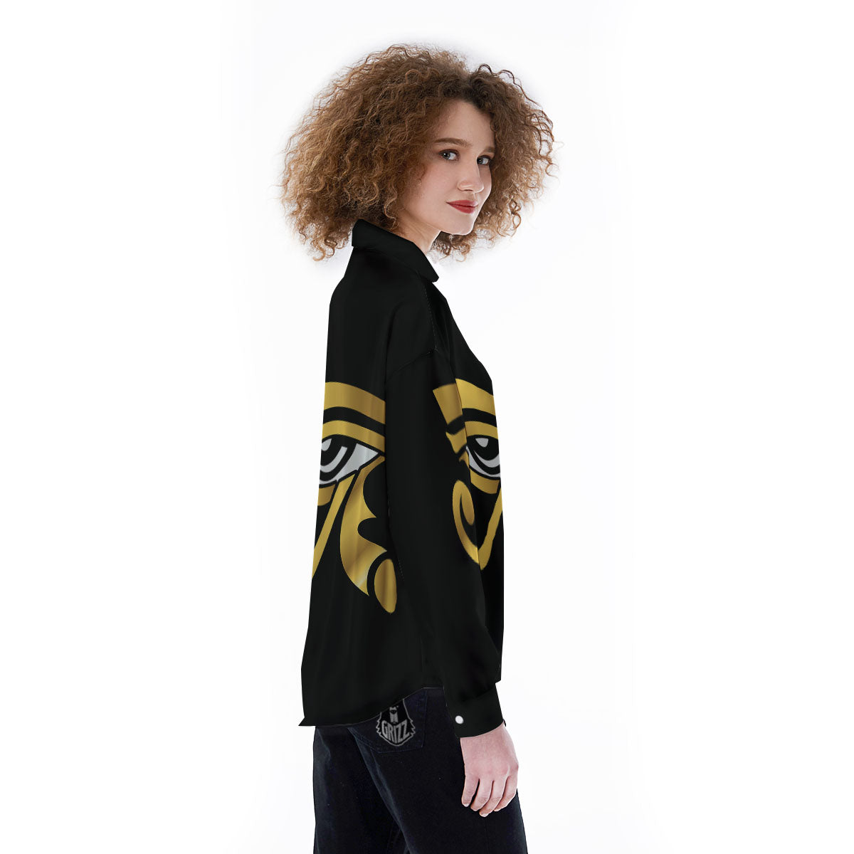 Amulet Eye Of Horus Print Women's Long Sleeve Shirts-grizzshop