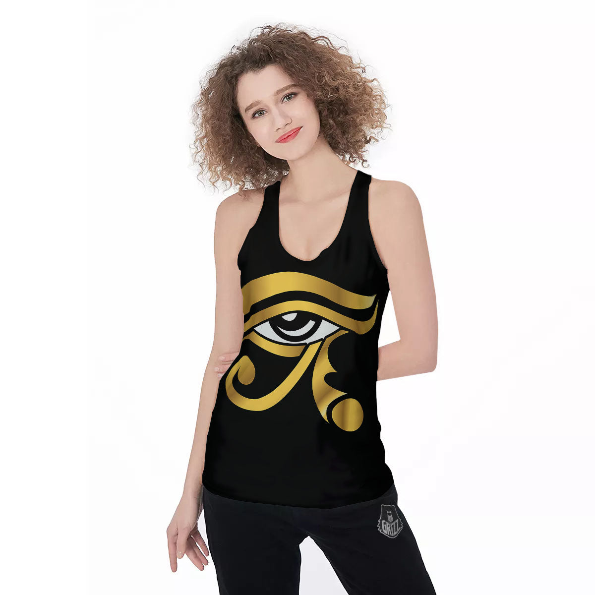 Amulet Eye Of Horus Print Women's Racerback Tank Top-grizzshop