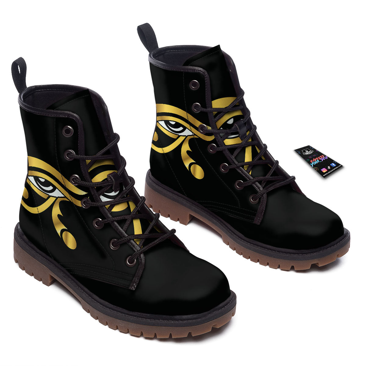 Amulet Eye Of Horus Print Work Boots-grizzshop
