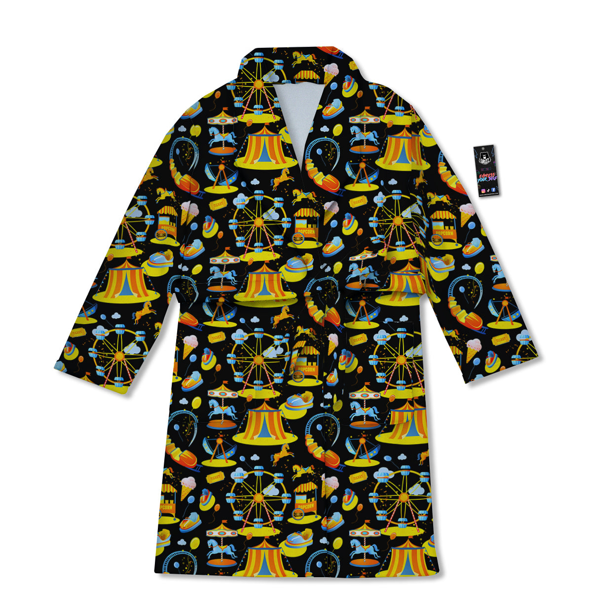 Amusement Park Entertainment Print Pattern Bathrobe-grizzshop