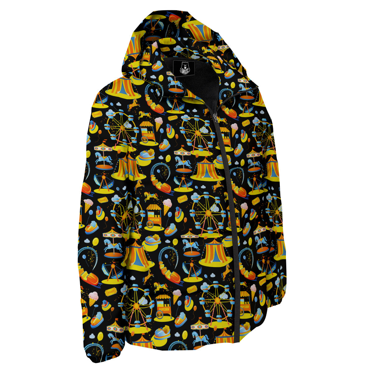 Amusement Park Entertainment Print Pattern Down Jacket-grizzshop