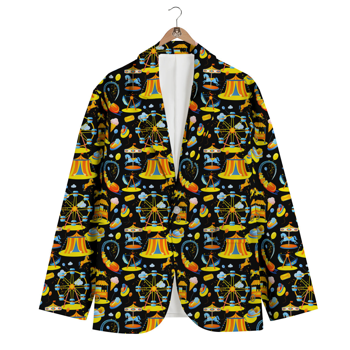 Amusement Park Entertainment Print Pattern Men's Blazer-grizzshop