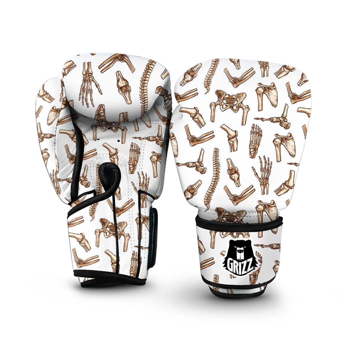Anatomy Bone Pattern Print Boxing Gloves-grizzshop