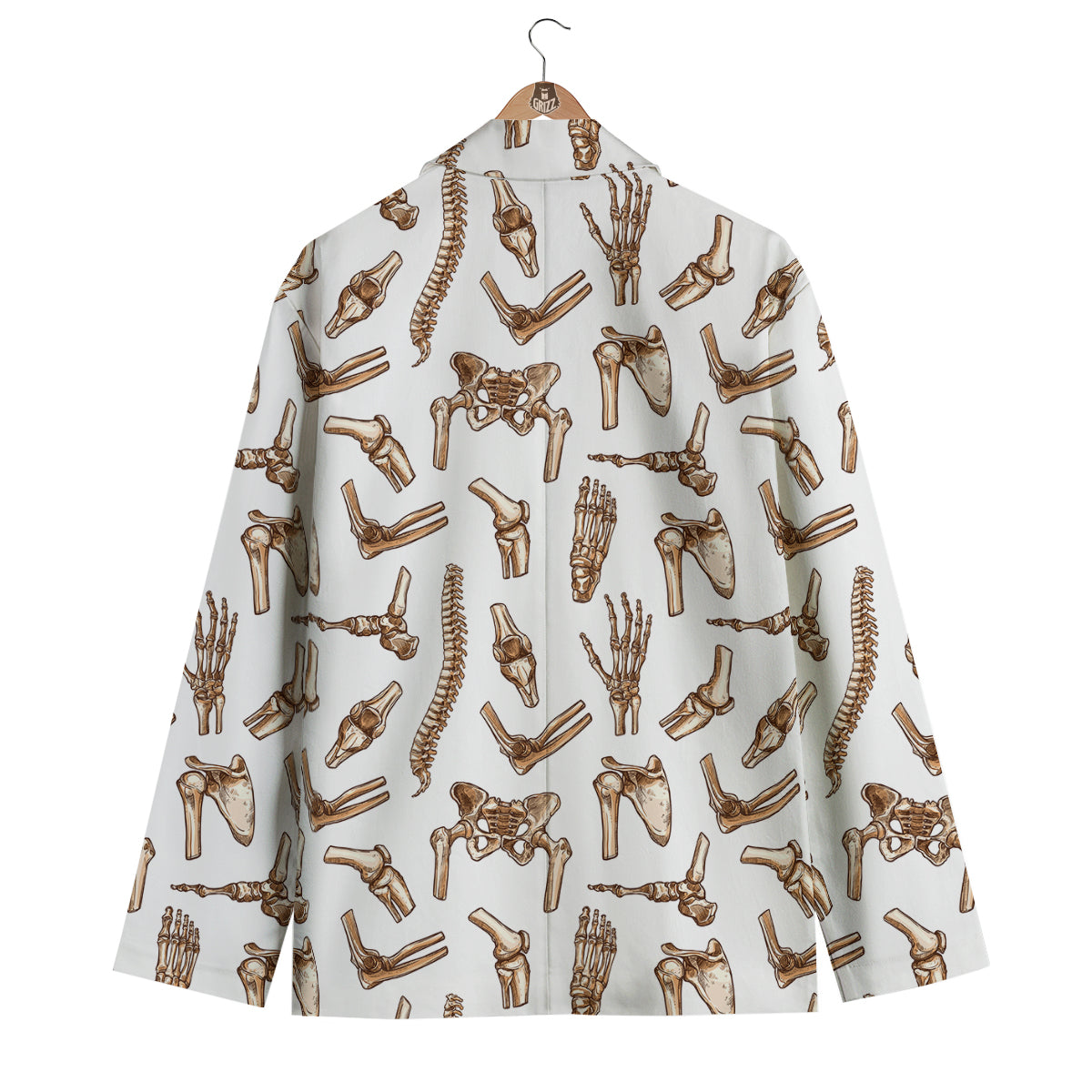 Anatomy Bone Pattern Print Men's Blazer-grizzshop