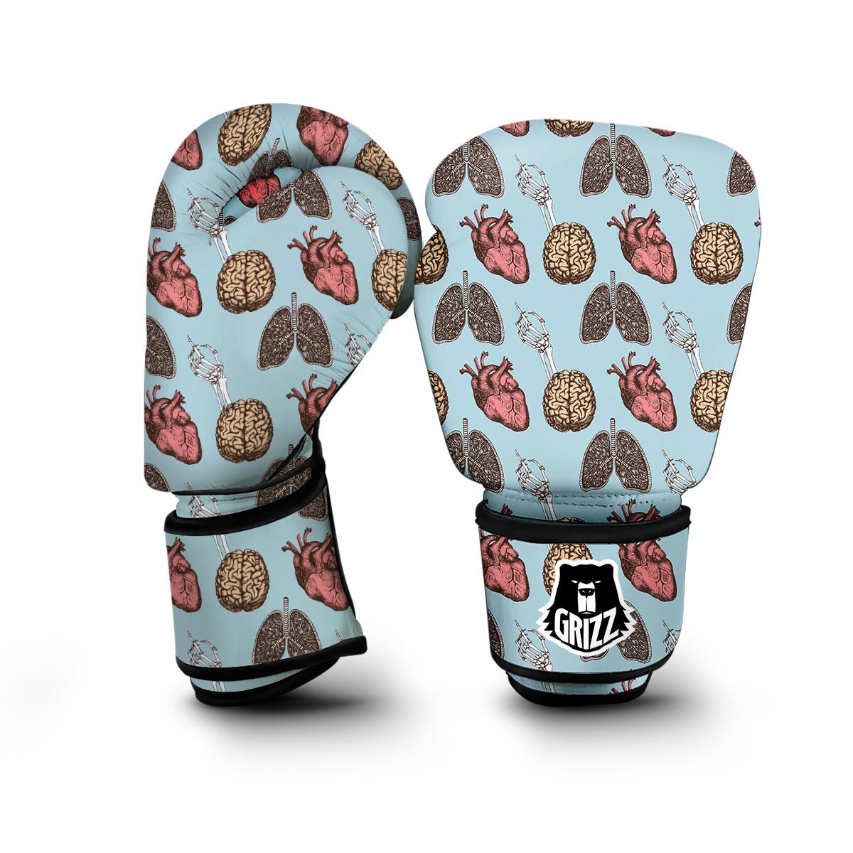 Anatomy Pattern Print Boxing Gloves-grizzshop