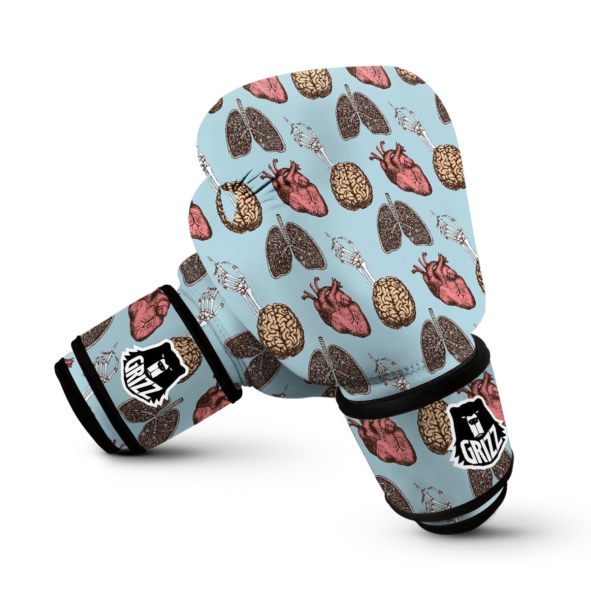 Anatomy Pattern Print Boxing Gloves-grizzshop