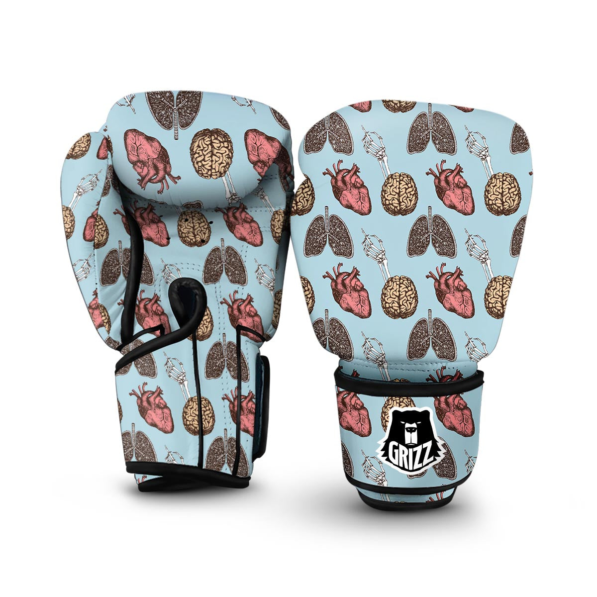 Anatomy Pattern Print Boxing Gloves-grizzshop
