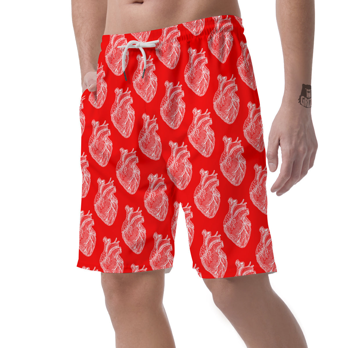 Anatomy Print Pattern Men's Shorts-grizzshop