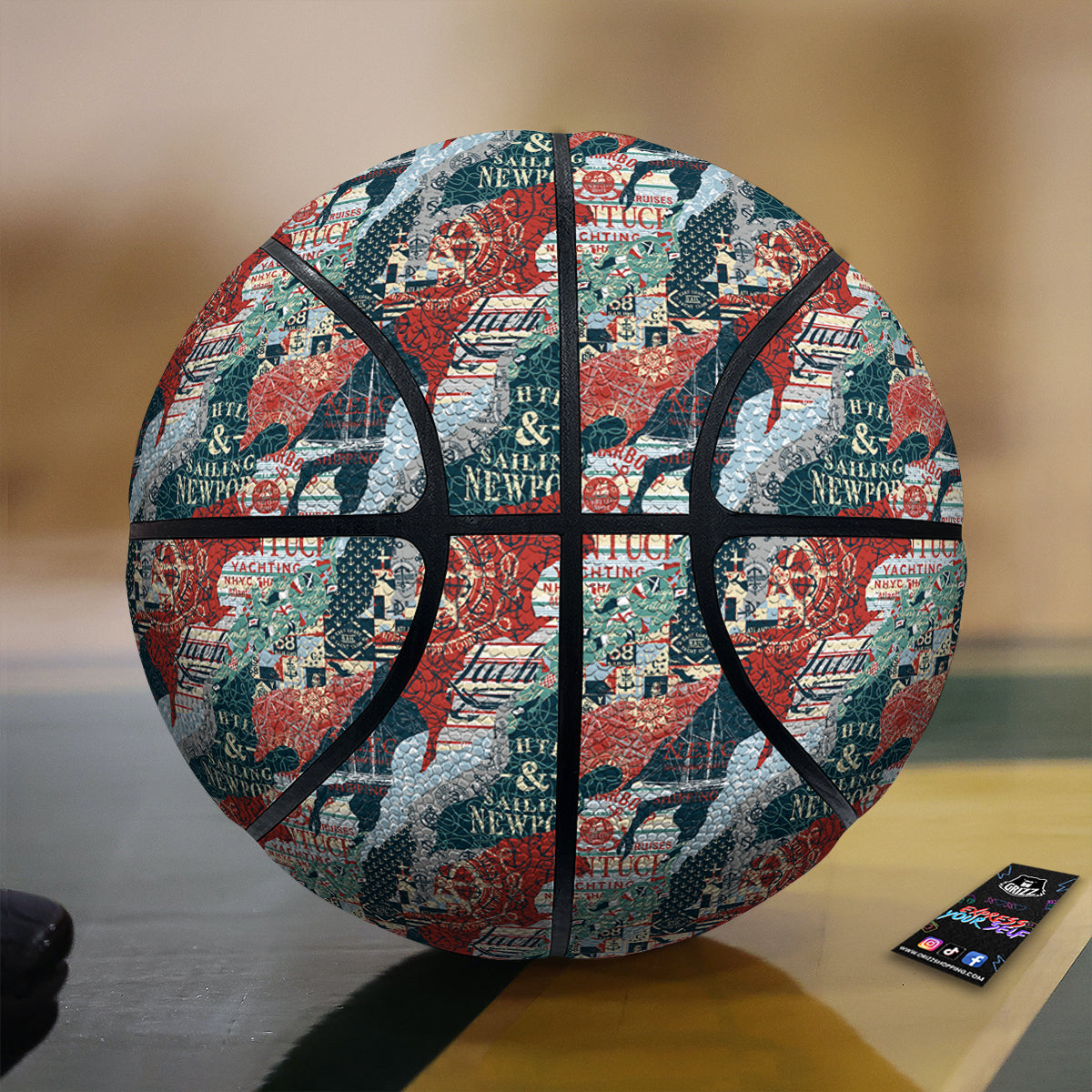 Anchor Abstract Nautical Print Pattern Basketball-grizzshop