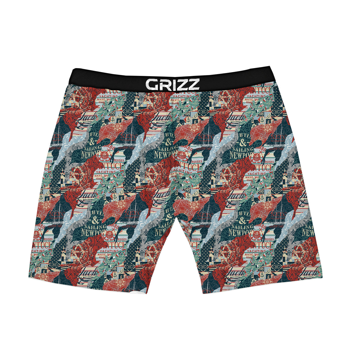 Anchor Abstract Nautical Print Pattern Boxer Briefs-grizzshop