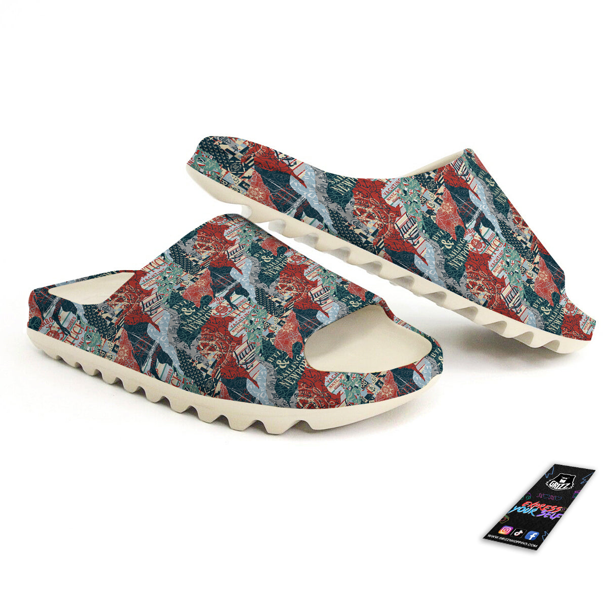 Anchor Abstract Nautical Print Pattern Sandals-grizzshop