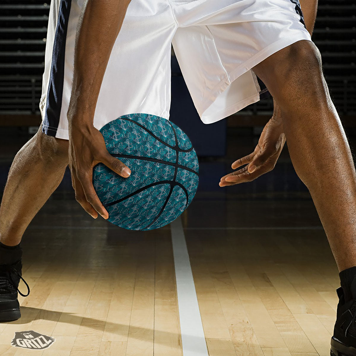 Anchor Blue Print Pattern Basketball-grizzshop
