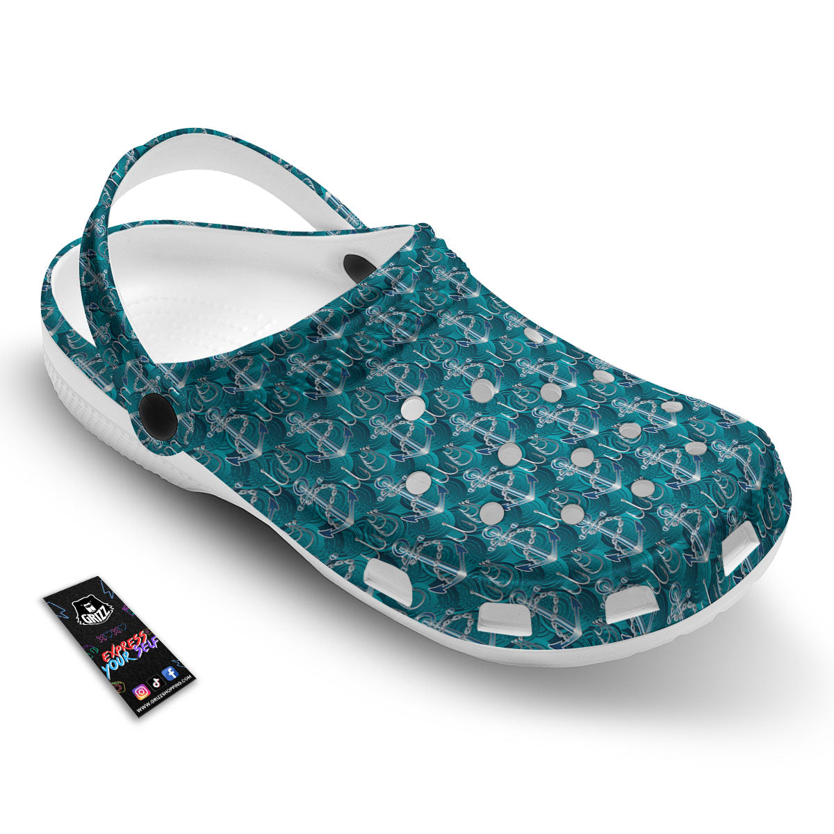 Anchor Blue Print Pattern Clog-grizzshop