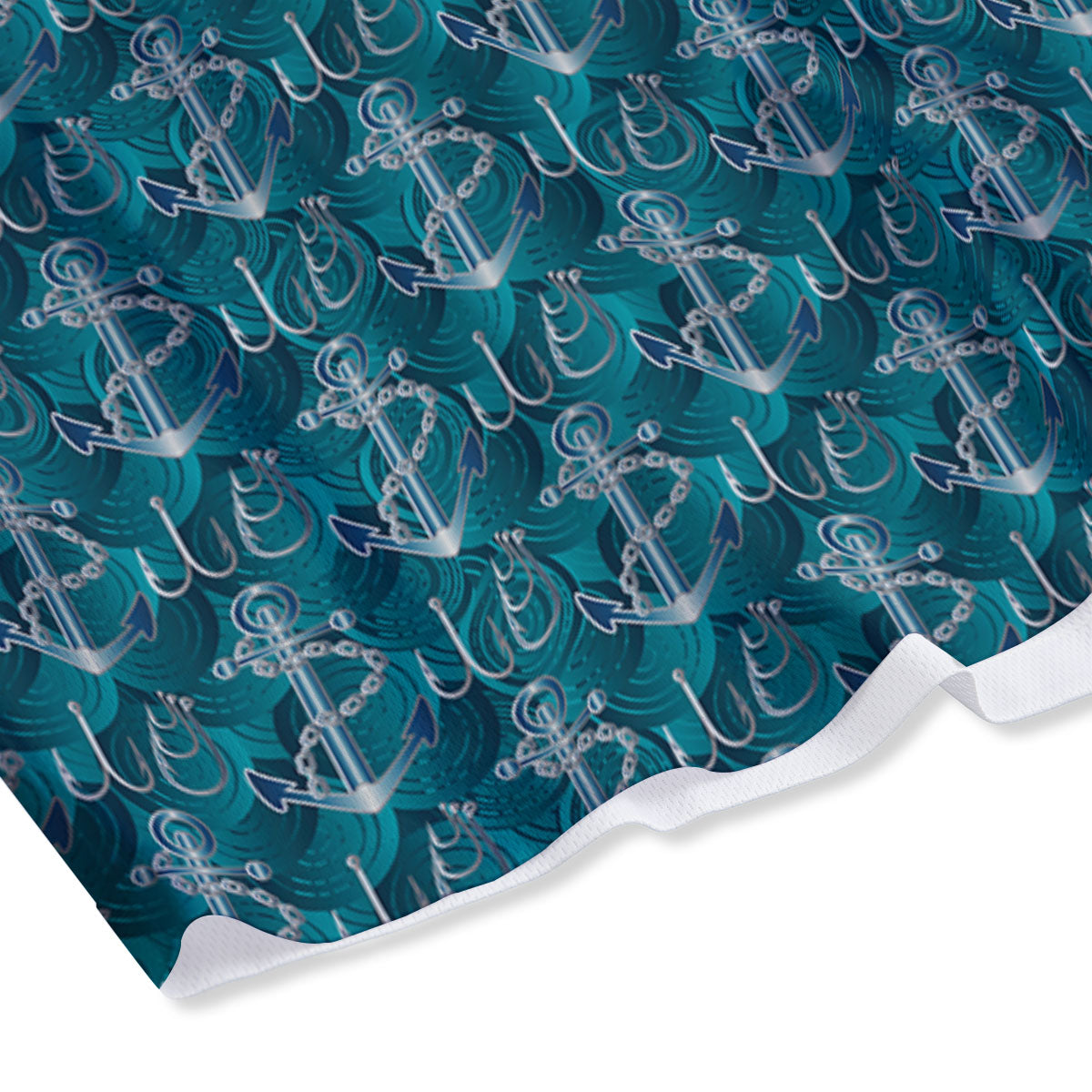 Anchor Blue Print Pattern Mesh Shorts-grizzshop