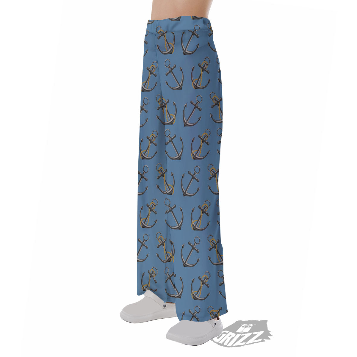 Anchor Nautical Print Pattern Pajama Pants-grizzshop