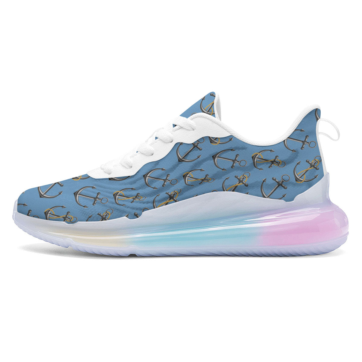 Anchor Nautical Print Pattern Running Sneakers-grizzshop