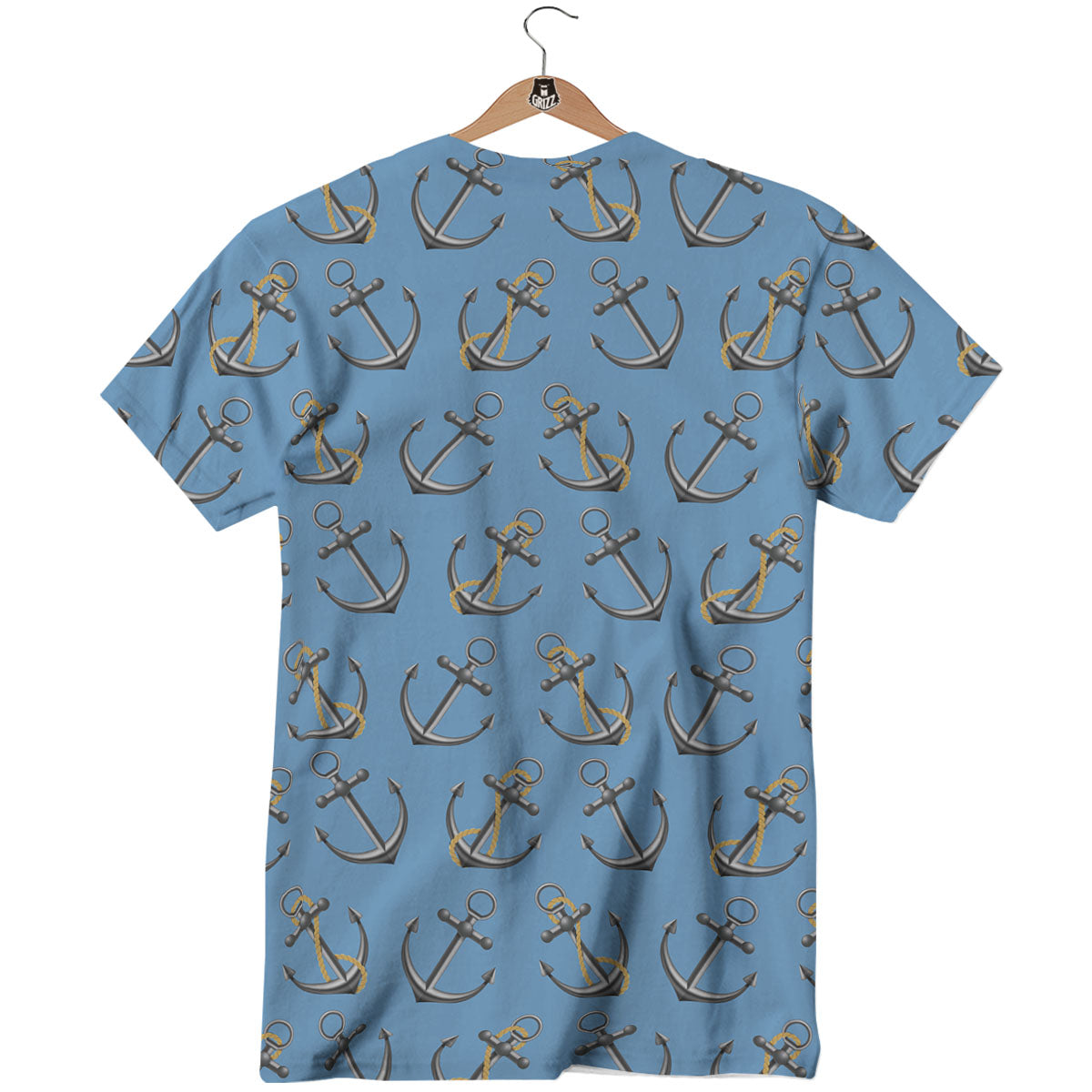 Anchor Nautical Print Pattern T-Shirt-grizzshop