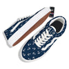 Anchor White And Blue Print Pattern Skate Shoes-grizzshop