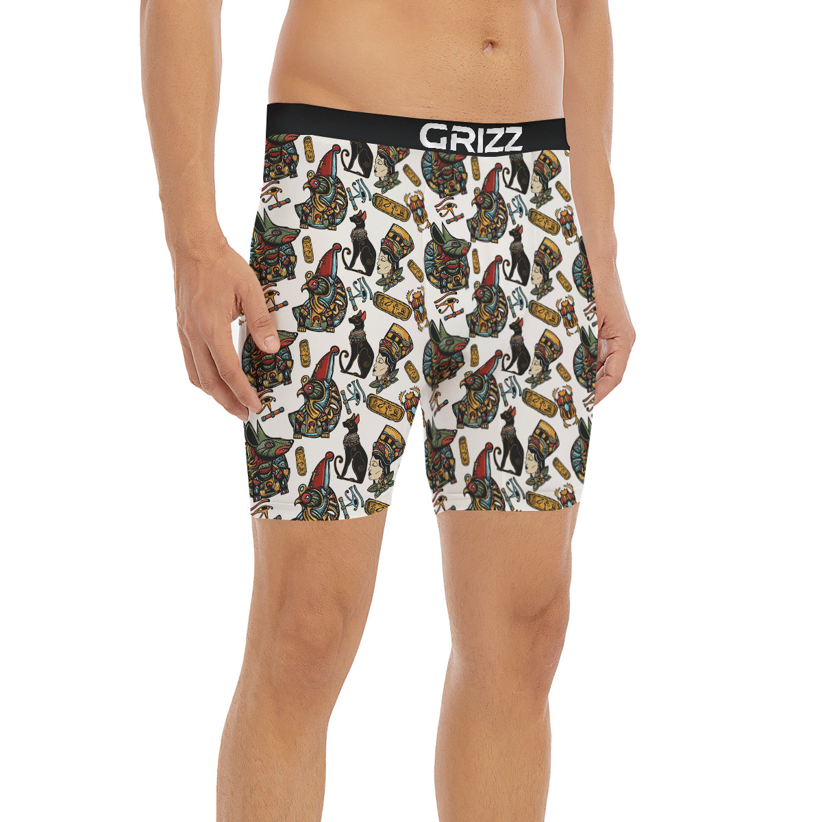 Ancient Egypt Old School Tattoo Print Pattern Boxer Briefs-grizzshop
