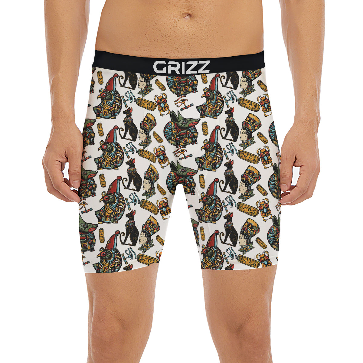 Ancient Egypt Old School Tattoo Print Pattern Boxer Briefs-grizzshop
