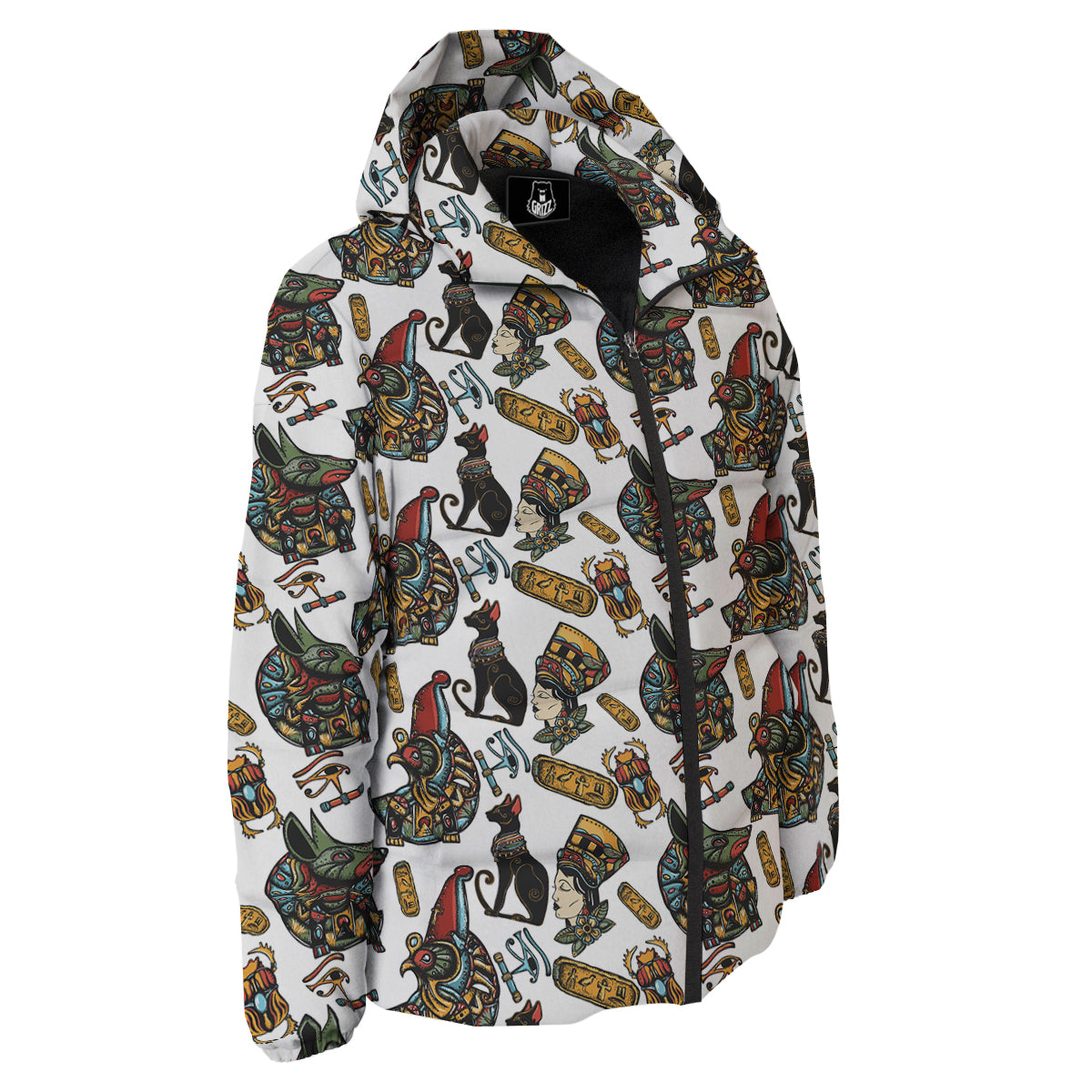 Ancient Egypt Old School Tattoo Print Pattern Down Jacket-grizzshop