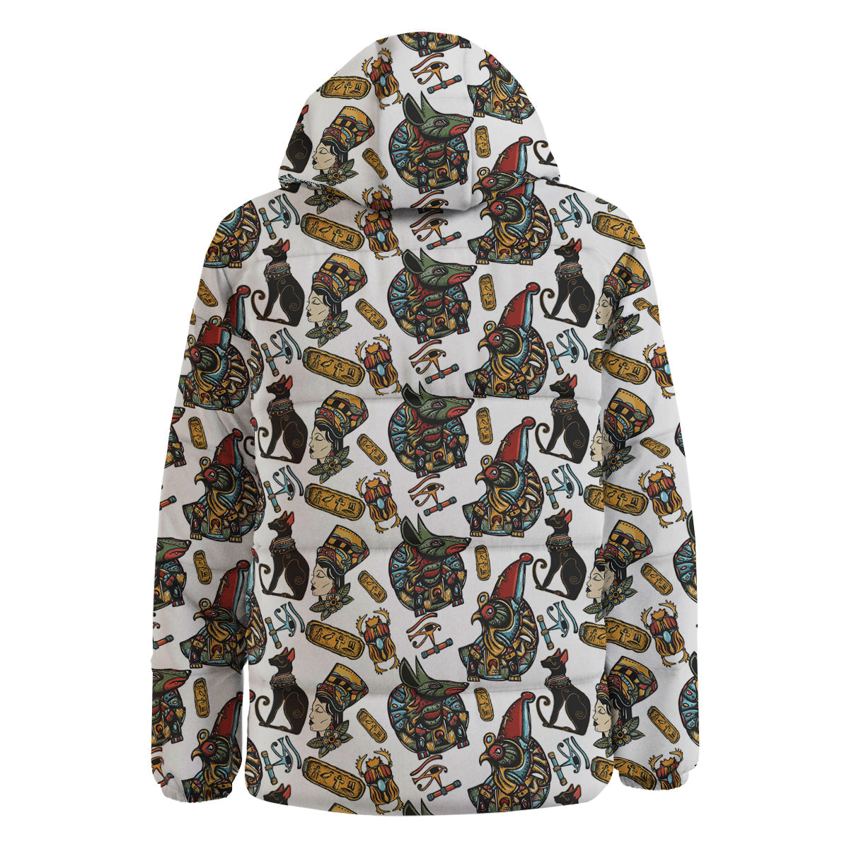 Ancient Egypt Old School Tattoo Print Pattern Down Jacket-grizzshop